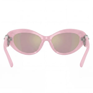 Versace Glam Rectangle Sunglasses Women — side view, Polarized Pink lens
