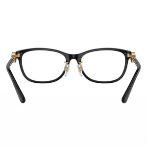 Versace Modern Square Eyeglasses Women — side view, Black Plastic temples