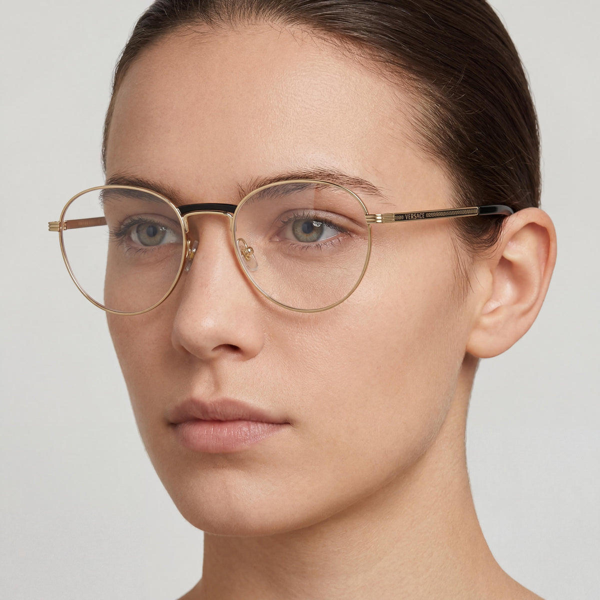 Gafas graduadas Versace Ve 1279 redondas doradas unisex, 53mm, Photo 4