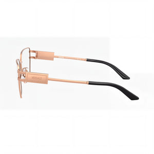 Versace VE 1301 Cat Eye Eyeglasses Women — side view, Gold Stainless Steel temples