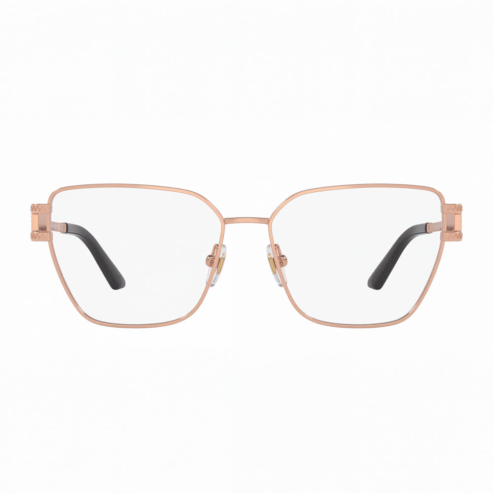 Versace Ve 1301 Rectangle Eyeglasses for Women — front view, Stainless Steel