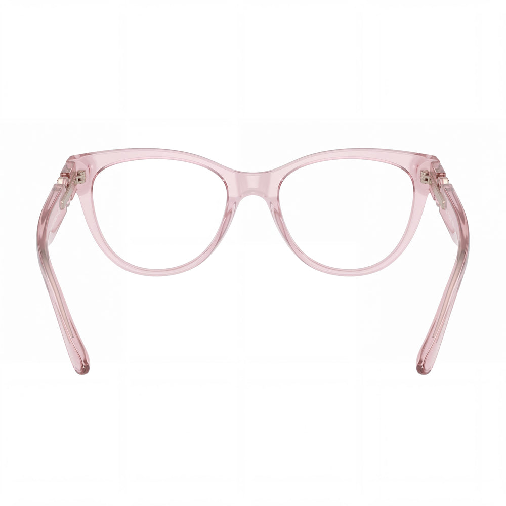 Versace VE 3304F Cat Eye Eyeglasses Women — side view, Pink Plastic temples