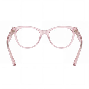 Versace VE 3304F Cat Eye Eyeglasses Women — side view, Pink Plastic temples