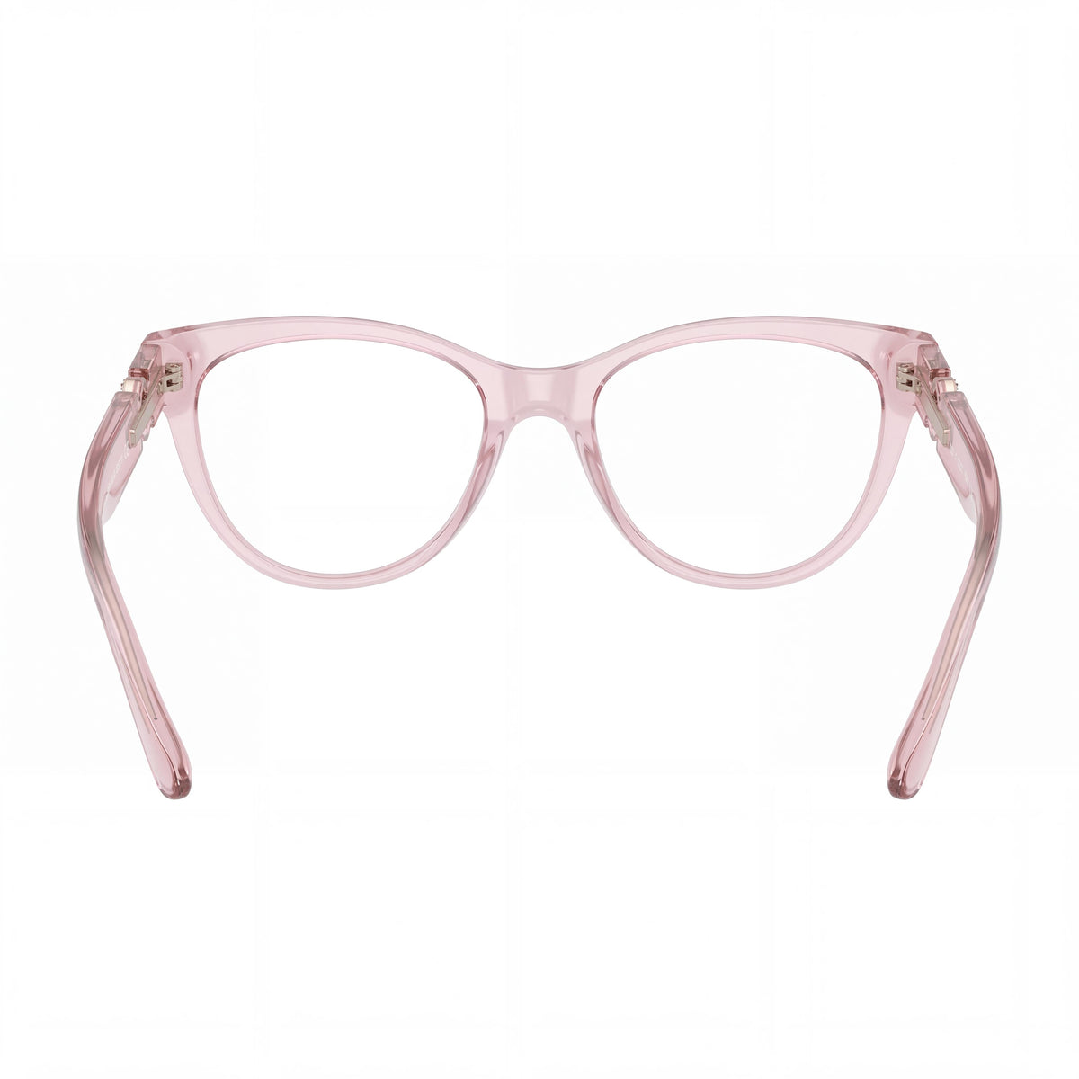 Gafas Versace VE 3304F para mujer, montura de plástico rosa transparente con lentes transparentes que no son de policarbonato, 53 mm, Photo 3