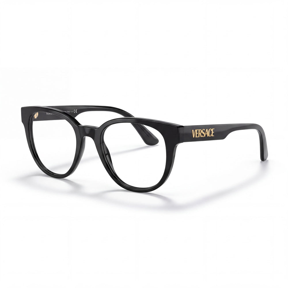 Versace Ve 3317f Black Rectangle Eyeglasses for Men, Plastic frame