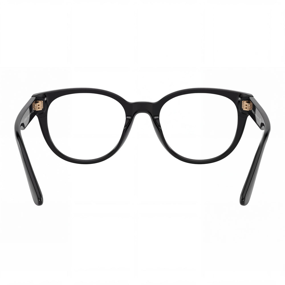 Versace Ve 3317f Rectangle Eyeglasses Men — side view, Black Plastic temples