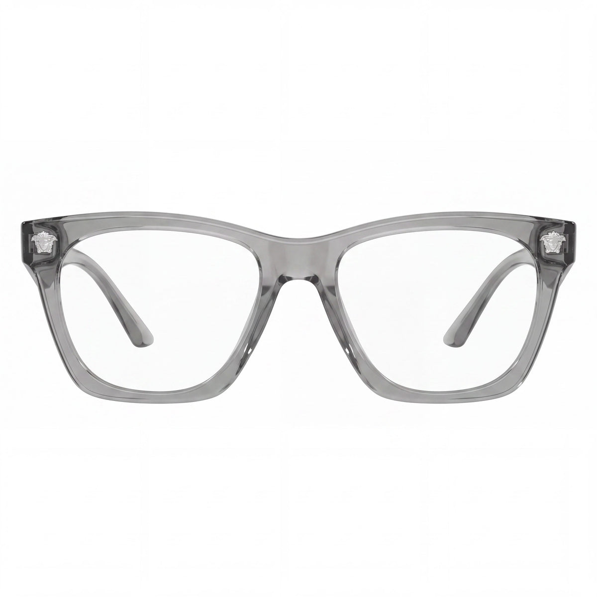 Gafas graduadas Versace VE 3363 U cuadradas, gris transparente para mujer, 50 mm, Photo 2