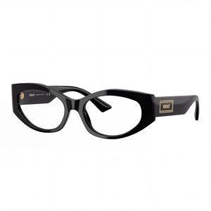Versace VE 3369 Black Oval Eyeglasses for Women, Acetate frame
