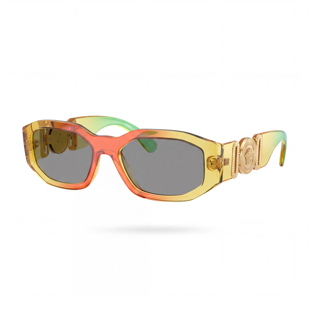 Versace VE 4361 Transparent Rectangle Sunglasses Unisex, Gradient Yellow lens