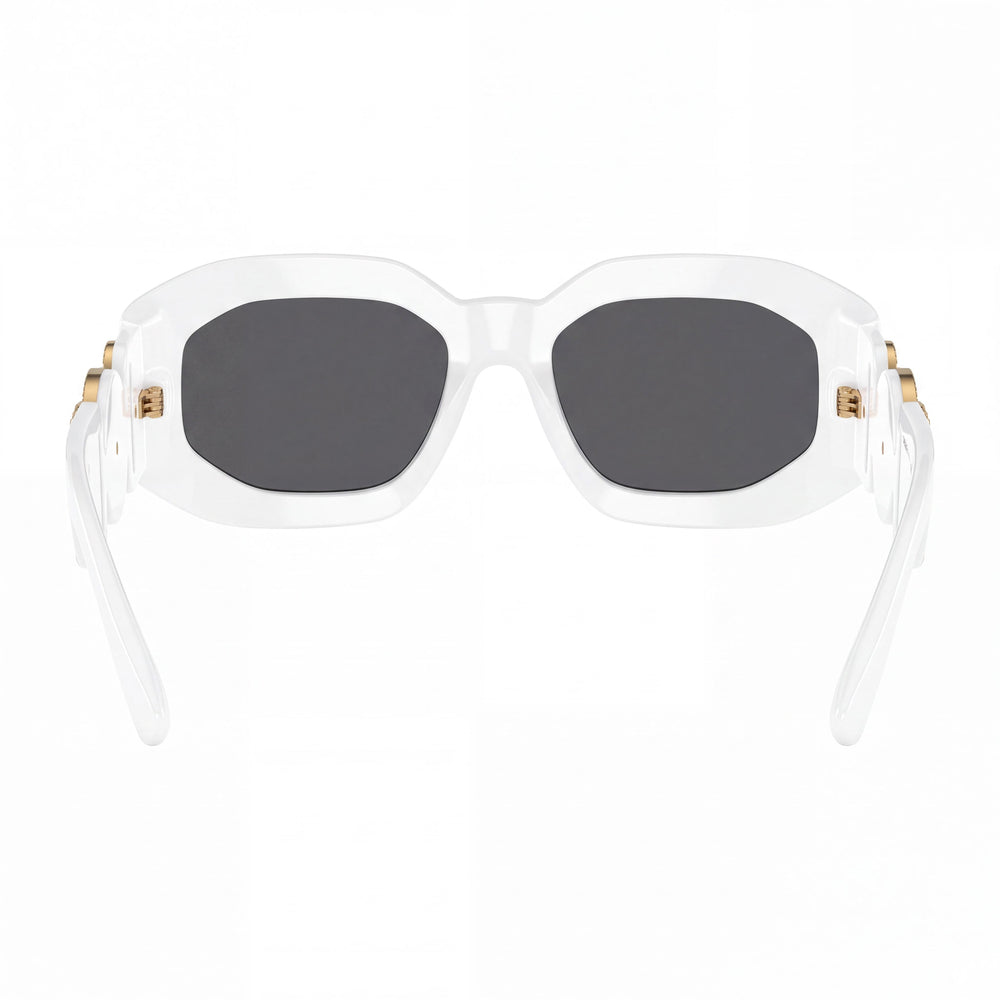 Versace VE 4425U Rectangle Sunglasses Women — side view, Non-Polarized Grey lens