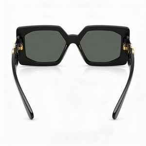 Versace Ve 4478 U Rectangle Sunglasses Women — side view, Non-Polarized Dark Grey lens