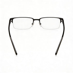 Versace VE1184 Rectangle Eyeglasses Women — side view, Black Metal temples