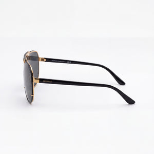 Versace VE2140 Aviator Sunglasses Women — side view, Non-Polarized Dark Grey lens