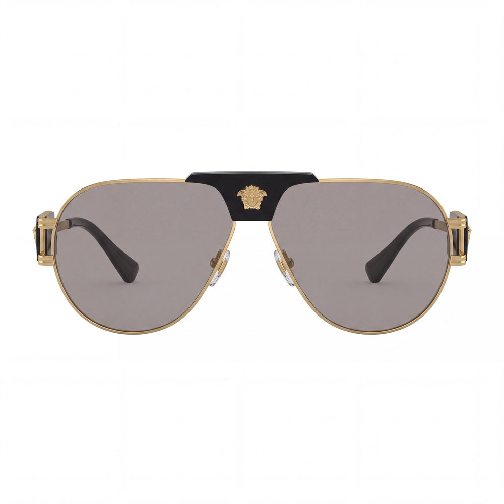 Versace VE2252 Aviator Sunglasses Unisex — front view, Metal frame