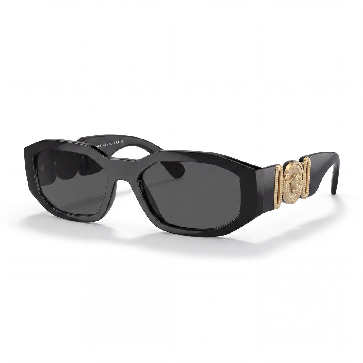Versace VE4361 (0VE4361) Gafas de Sol Unisex, Montura de Propionato, Oro Negro, Lente Gris Oscuro, Protección UV, Aptas para Receta, 53mm, Photo 1