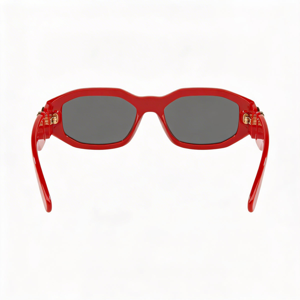 Gafas de sol unisex geométricas Versace con montura de propionato rojo y gris y cristales de policarbonato gris oscuro, 53 mm, Photo 2