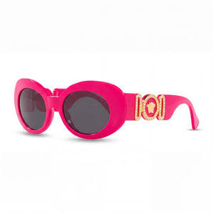 Versace VE4426BU Pink Oval Sunglasses for Unisex, Grey lens
