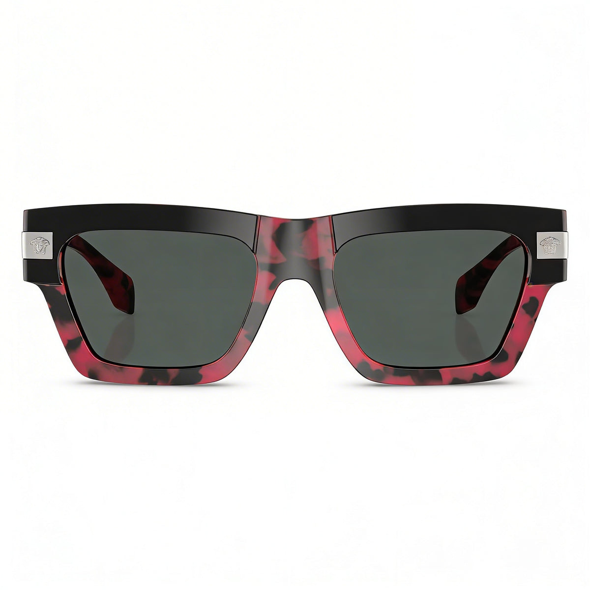 Gafas de sol rectangulares para hombre Versace Ve4464f en negro y habana rojo, 55 mm, Photo 2