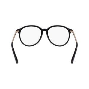 Victoria Beckham Aviator Eyeglasses Women — side view, Black Plastic temples