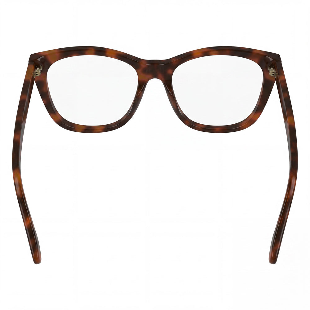 Victoria Beckham Rectangle Eyeglasses Women — side view, Tortoise temples