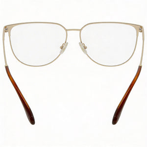 Victoria Beckham VB2121 46032 Cat Eye Eyeglasses Women — side view, Rose Gold Metal temples