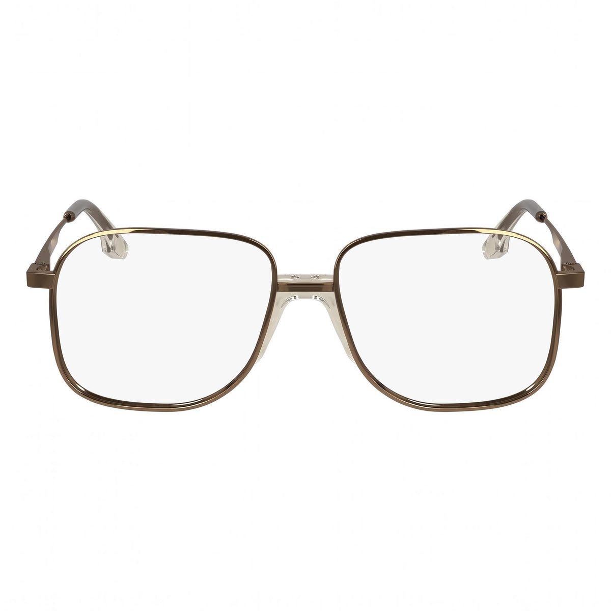 Gafas de sol unisex Victoria Beckham Modern VB2134 con montura de metal oro ámbar y lentes oro ámbar de 56 mm, Photo 2