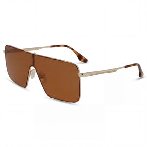 Victoria Beckham VB238S Gold Shield Sunglasses Unisex, Gold lens