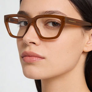 Victoria Beckham VB2658 Rectangle Eyeglasses Women — side view, Transparent Acetate temples