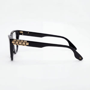 Victoria Beckham VB2661 Cat Eye Eyeglasses Women — side view, Black Acetate temples