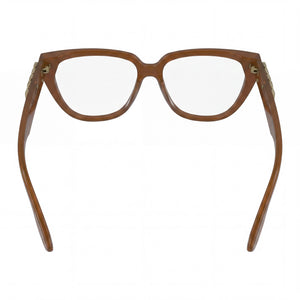 Victoria Beckham VB2661 Cat Eye Eyeglasses Women — side view, Brown Acetate temples