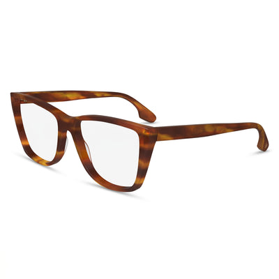 Victoria Beckham VB2664 Striped Blonde Havana Square Eyeglasses for Women, Acetate frame