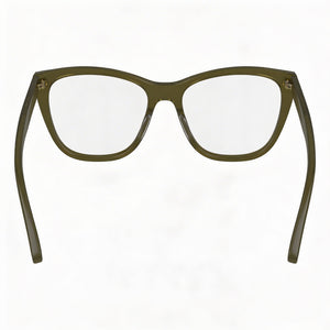 Victoria Beckham VB2665 Square Eyeglasses Women — side view, Olive Acetate temples