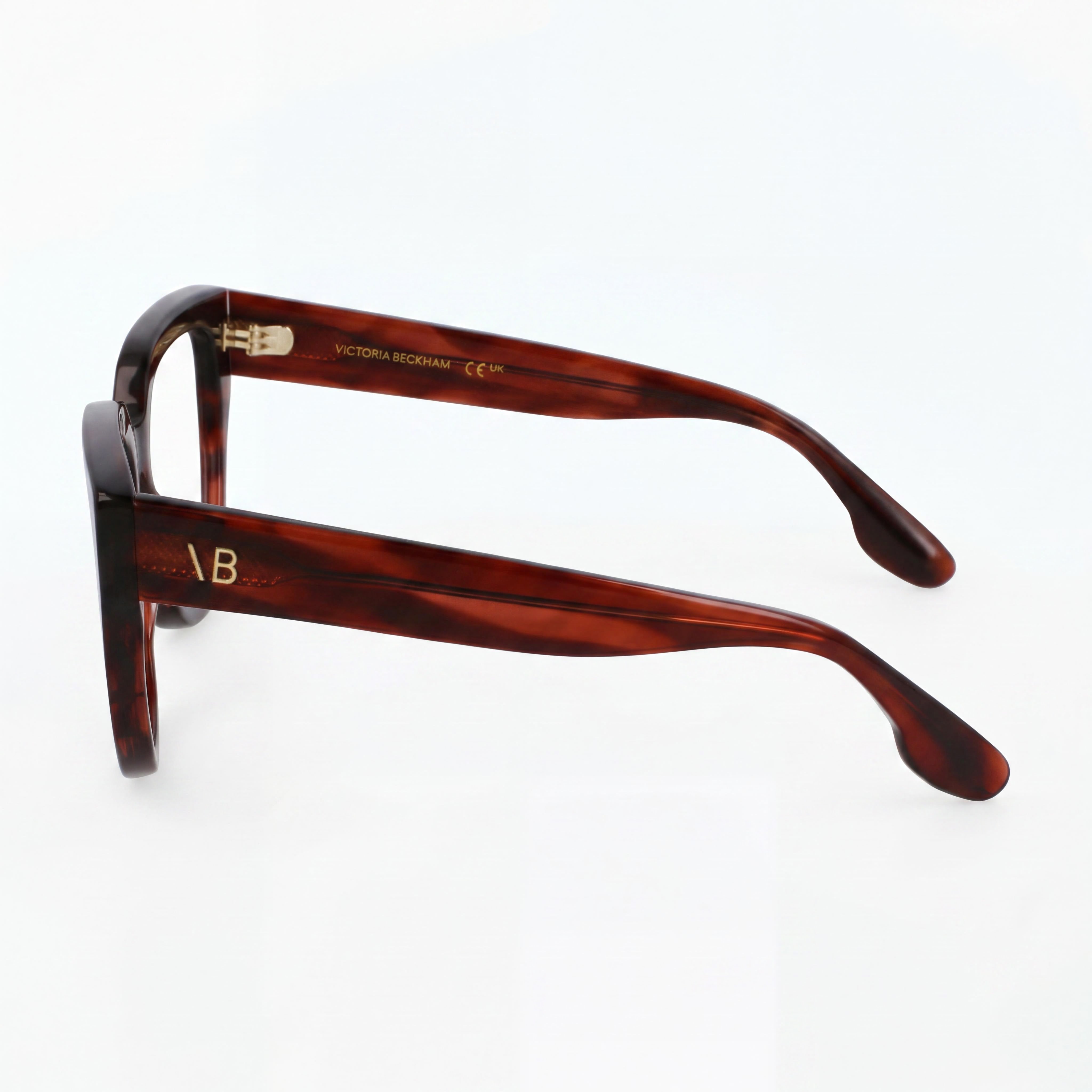 Victoria Beckham Vb2674 Women's Red Striped Prescription Ready Eyeglasses with Clear Demo Lenses 53-17-140, Photo 2