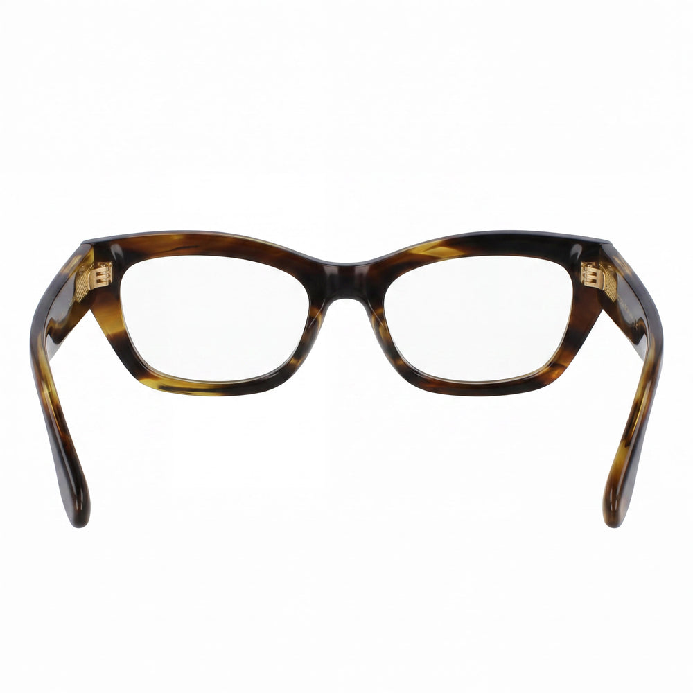 Victoria Beckham VB2675 Cat Eye Eyeglasses Women — side view, Havana Acetate temples