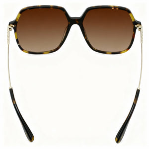 Victoria Beckham VB631S Oval Sunglasses Unisex — side view, Havana Blue lens