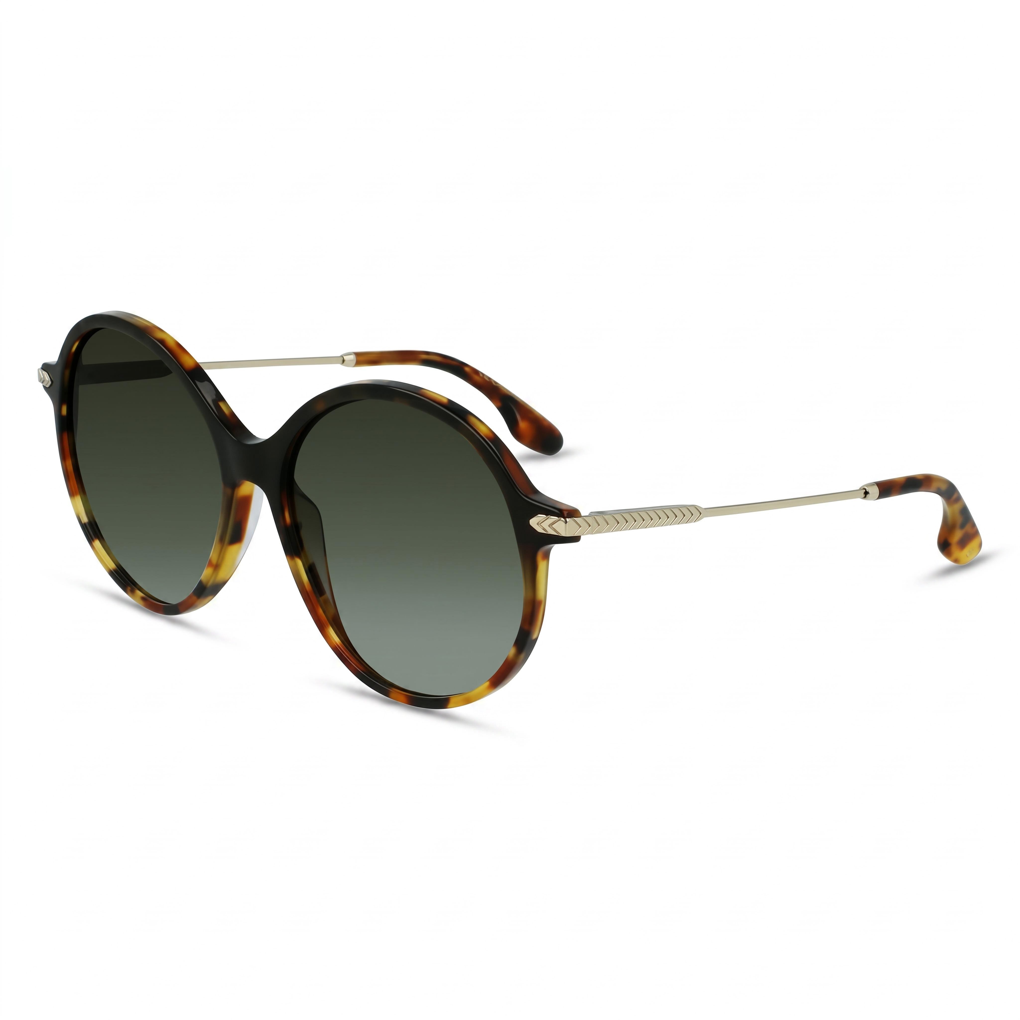 Victoria Beckham VB632S Dark Havana Round Sunglasses Unisex, 58mm, Photo 1