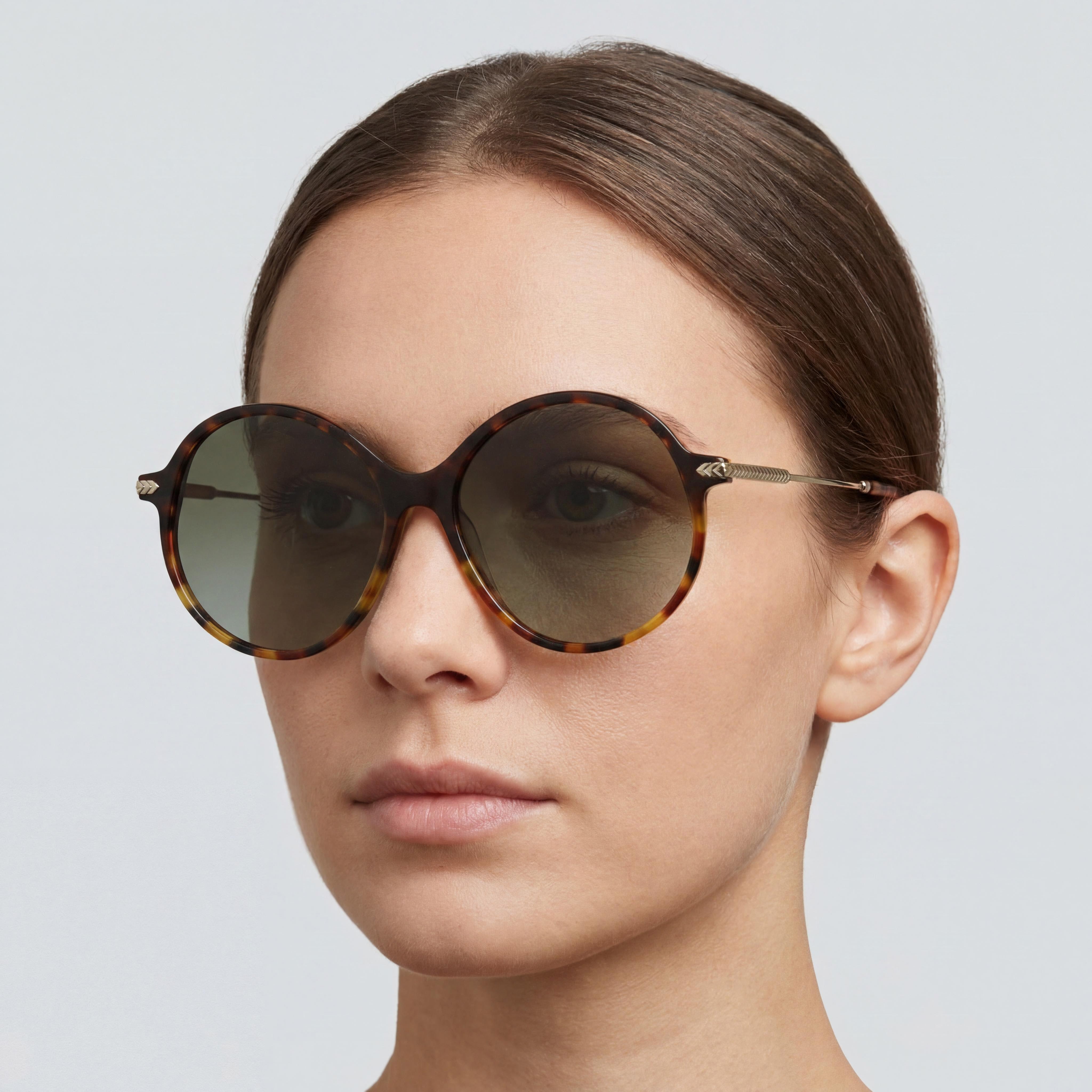 Victoria Beckham VB632S Dark Havana Round Sunglasses Unisex, 58mm, Photo 4