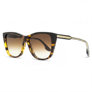 Victoria Beckham VB639S Havana Square Sunglasses Unisex, Black Tortoise lens