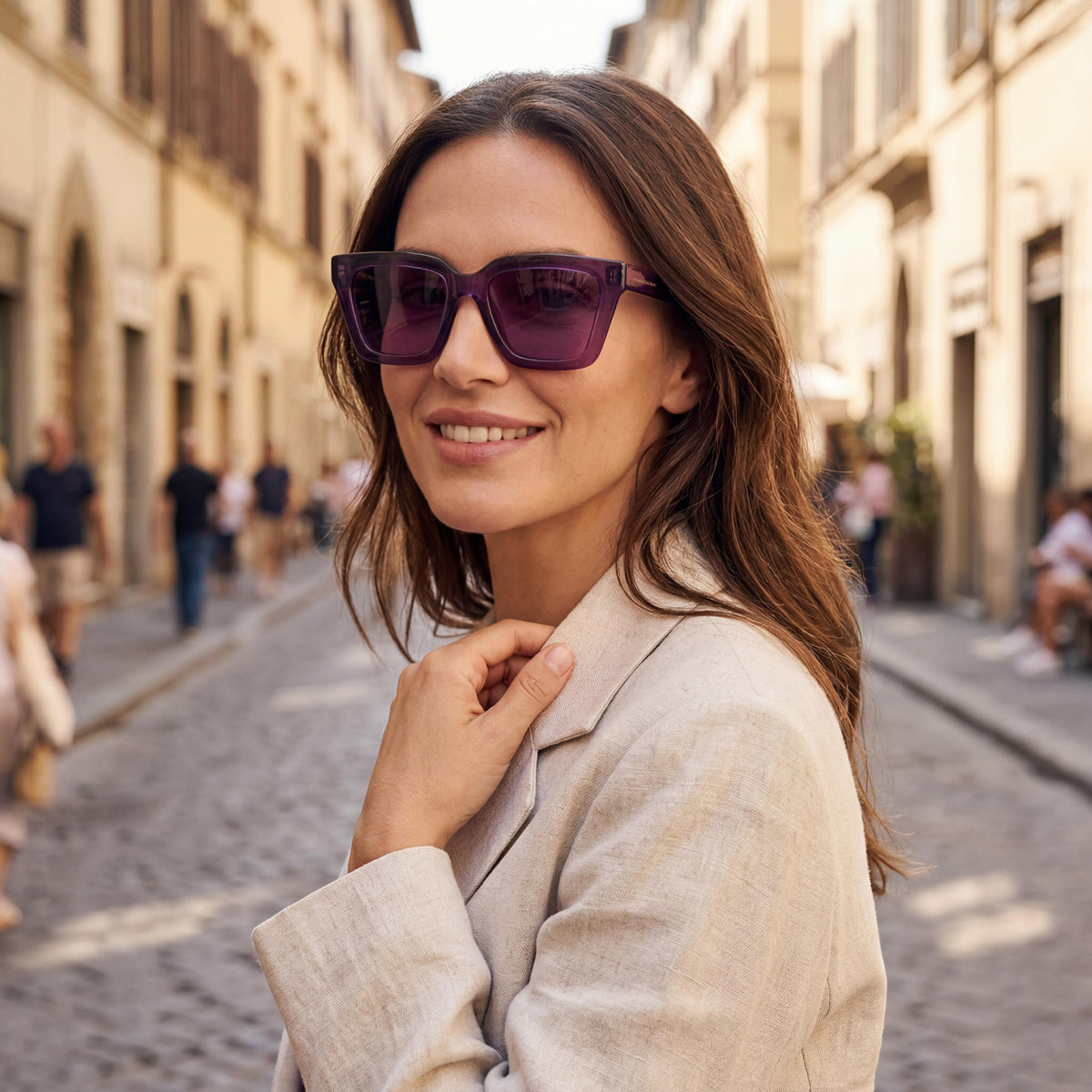 Victoria Beckham VB644S Purple Square Sunglasses for Women, 53mm, Photo 6