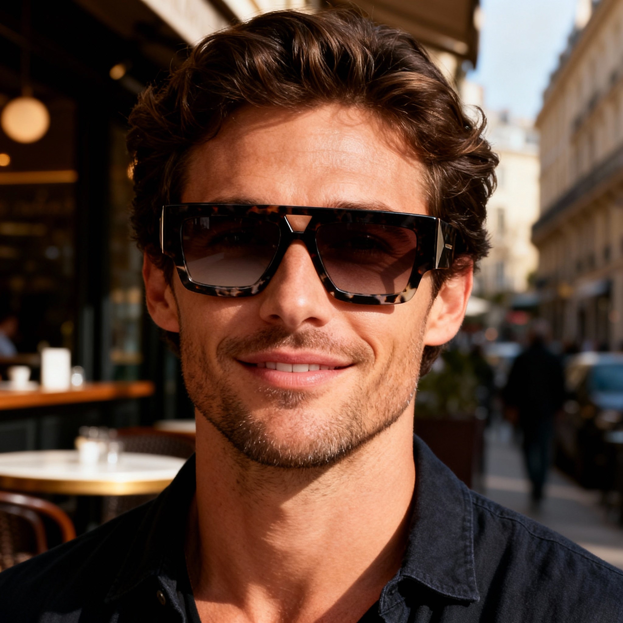 Gafas de sol rectangulares Victoria Beckham VB651S para hombre, 55 mm, gris habana, Photo 4
