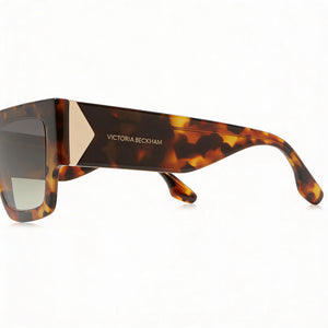 Victoria Beckham VB651S Rectangle Sunglasses Men — side view, Non-Polarized Dark Havana Fade lens