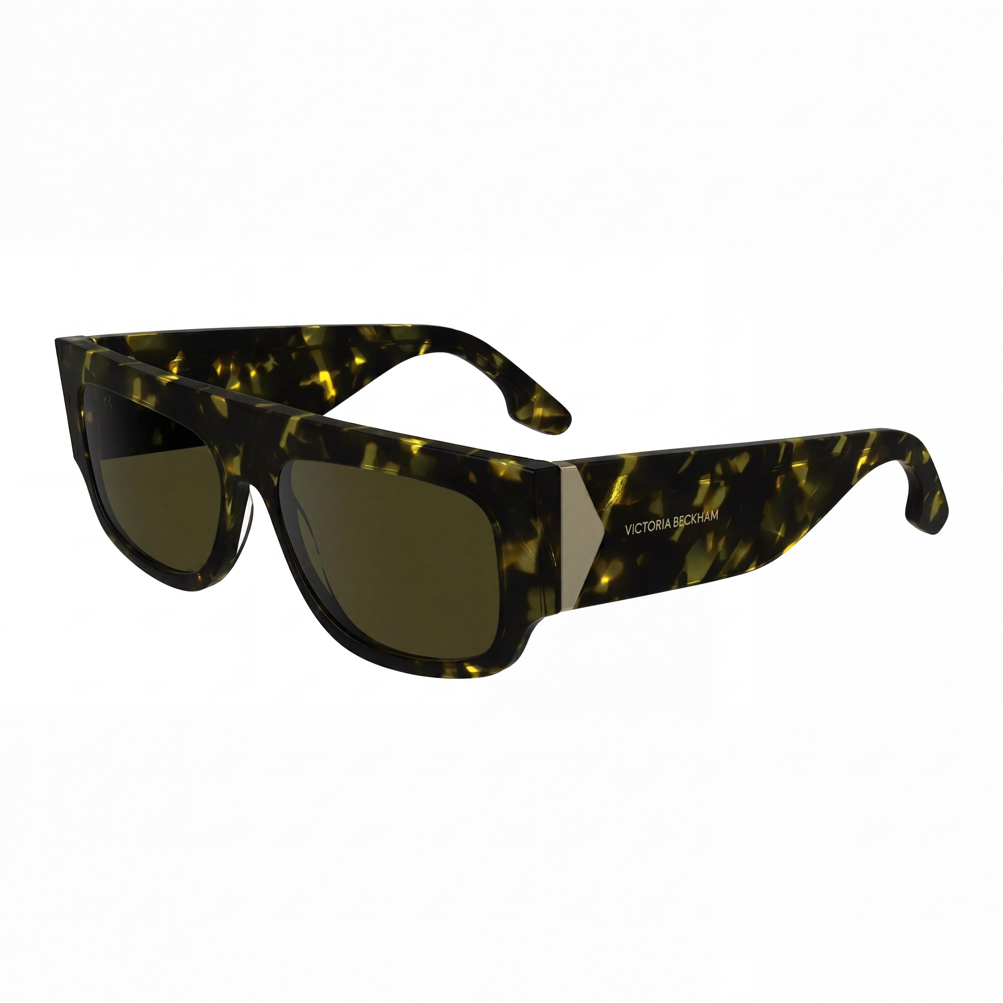 Victoria Beckham VB666S Black Yellow Rectangle Sunglasses Unisex, 55mm, Photo 1