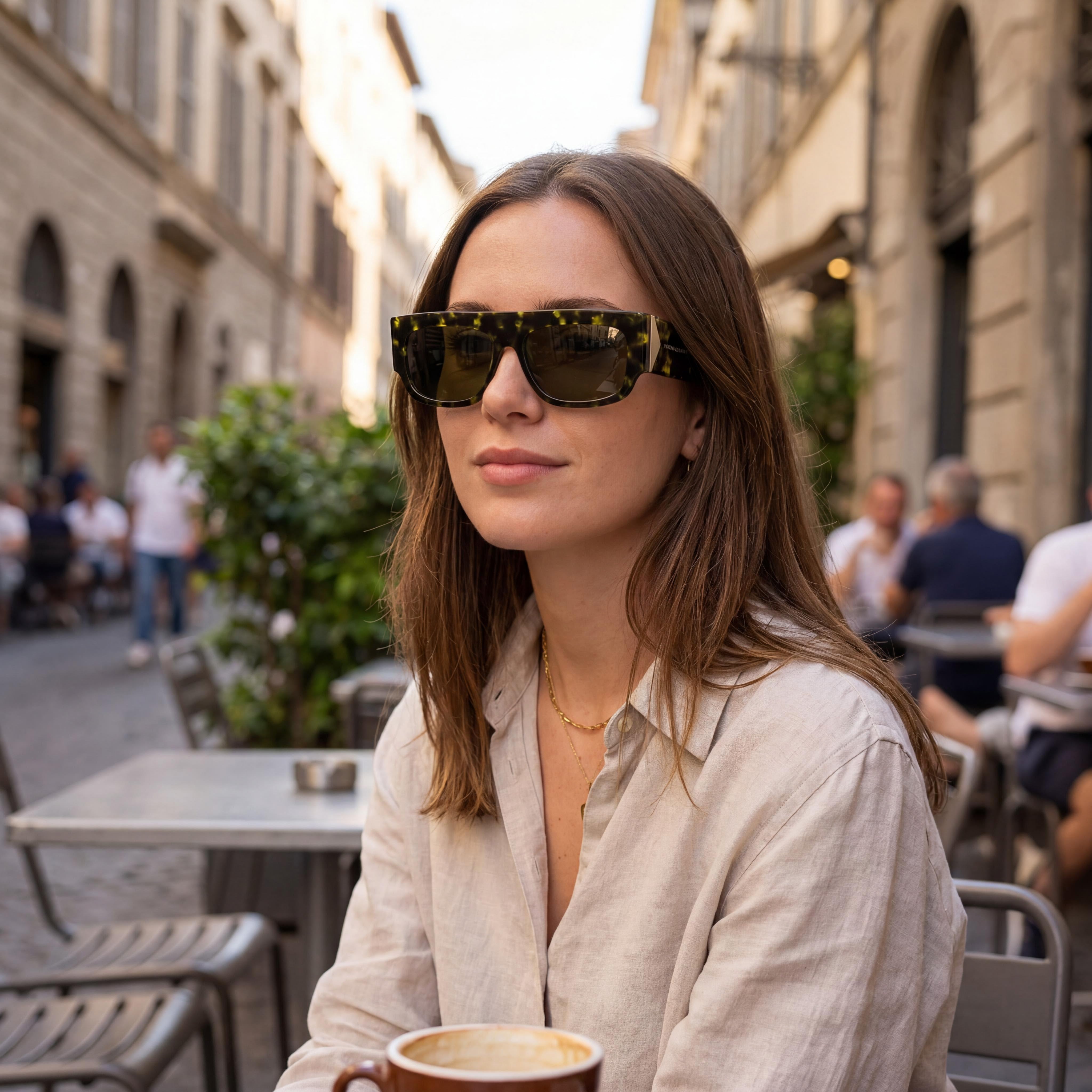 Victoria Beckham VB666S Black Yellow Rectangle Sunglasses Unisex, 55mm, Photo 3