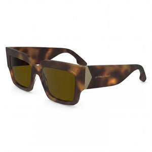 Victoria Beckham VB667S Havana Square Sunglasses for Women, Tortoise lens