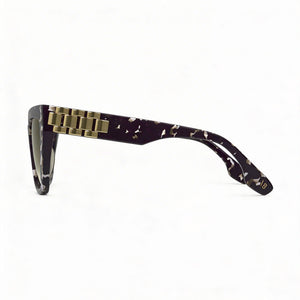 Victoria Beckham VB668S Cat Eye Sunglasses Women — side view, Non-Polarized Black Havana lens