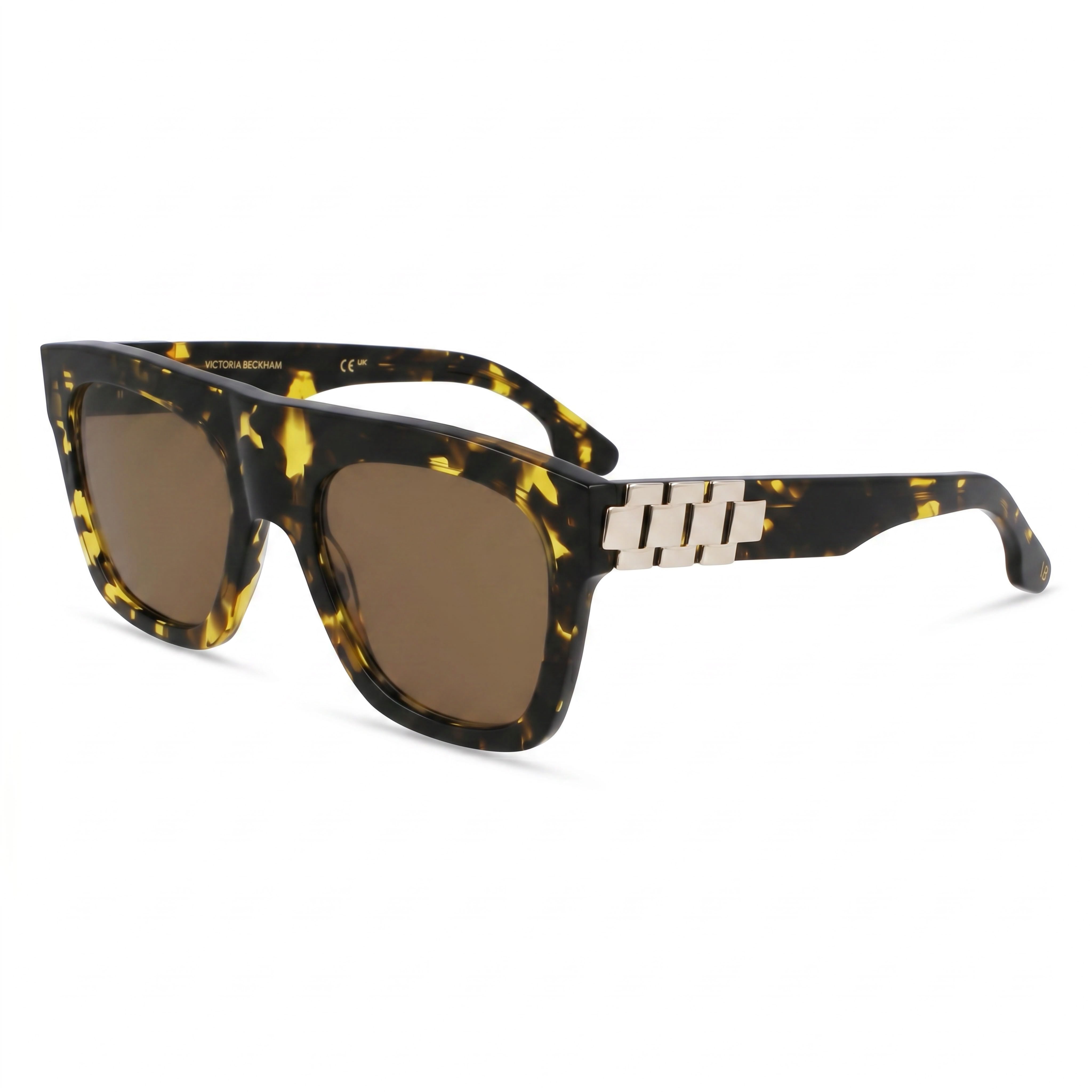 Victoria Beckham VB675S Black Yellow Square Sunglasses for Women, 52mm, Photo 1
