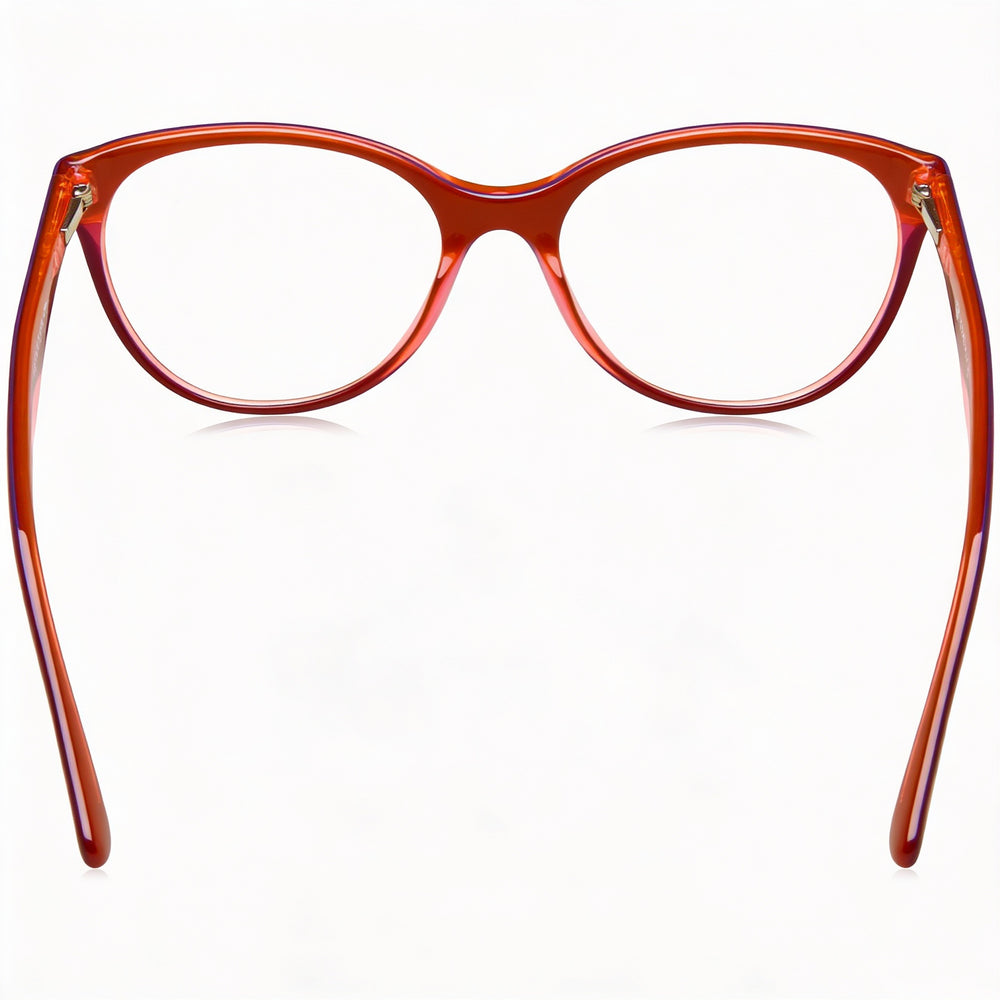 Vogue VO 2962 Oval Eyeglasses Unisex — side view, Red Plastic temples