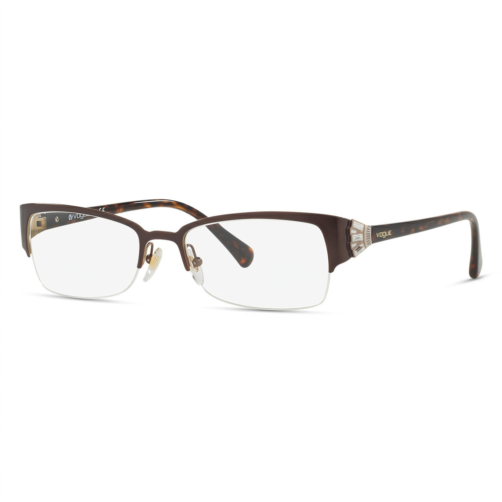 Vogue VO 4014B Brown Rectangle Eyeglasses for Women, Metal frame