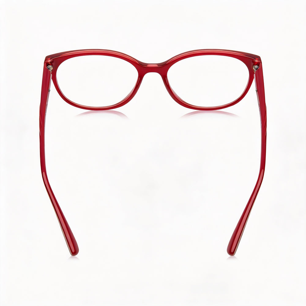 Vogue VO 5103 Oval Eyeglasses Women — side view, Red Plastic temples