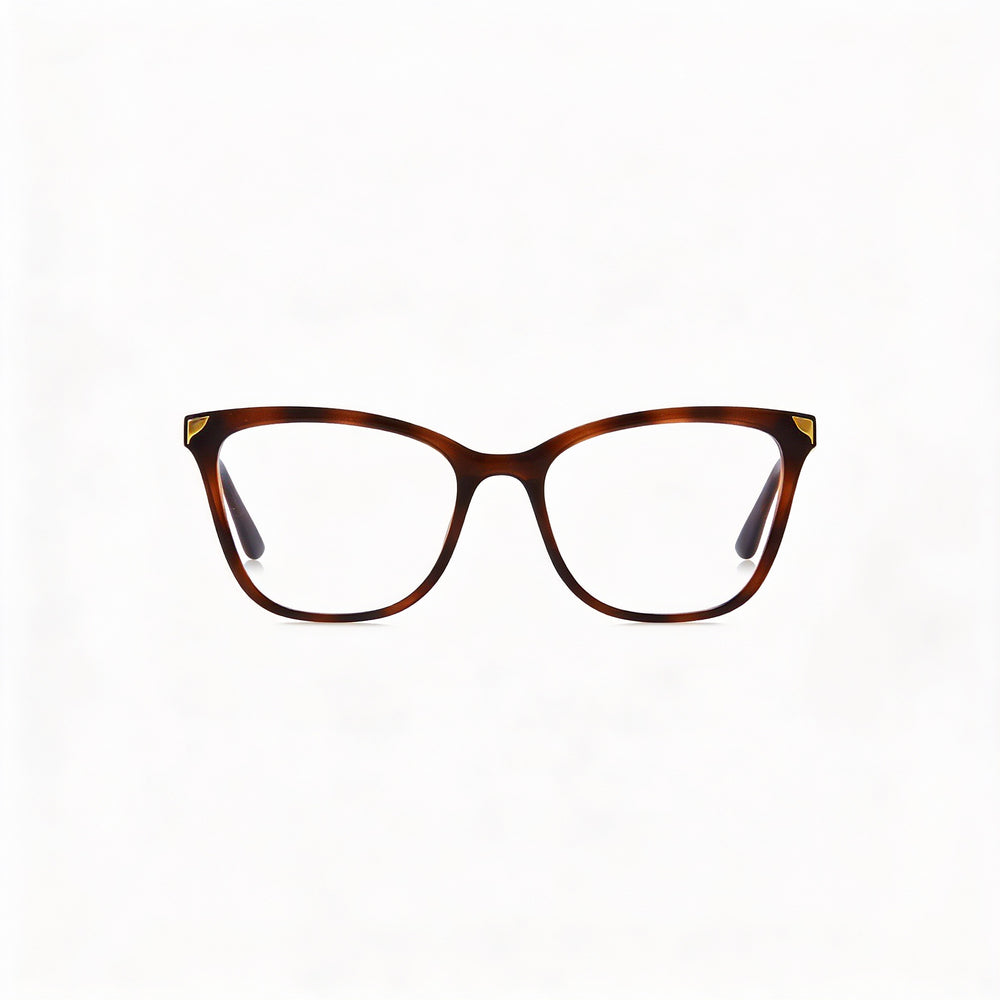 Vogue VO 5206 Square Eyeglasses Women — side view, Havana Plastic temples